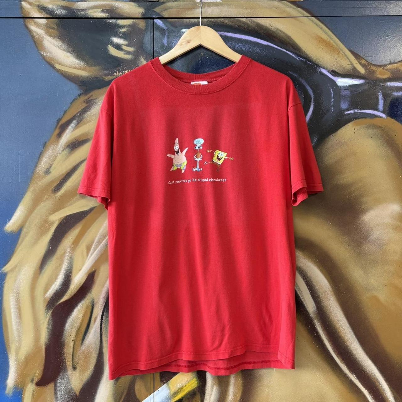 Vintage 2006 SpongeBob SquarePants T Shirt Tee Mens Large Red Graphic Print Cartoon Nickelodeon Y2K