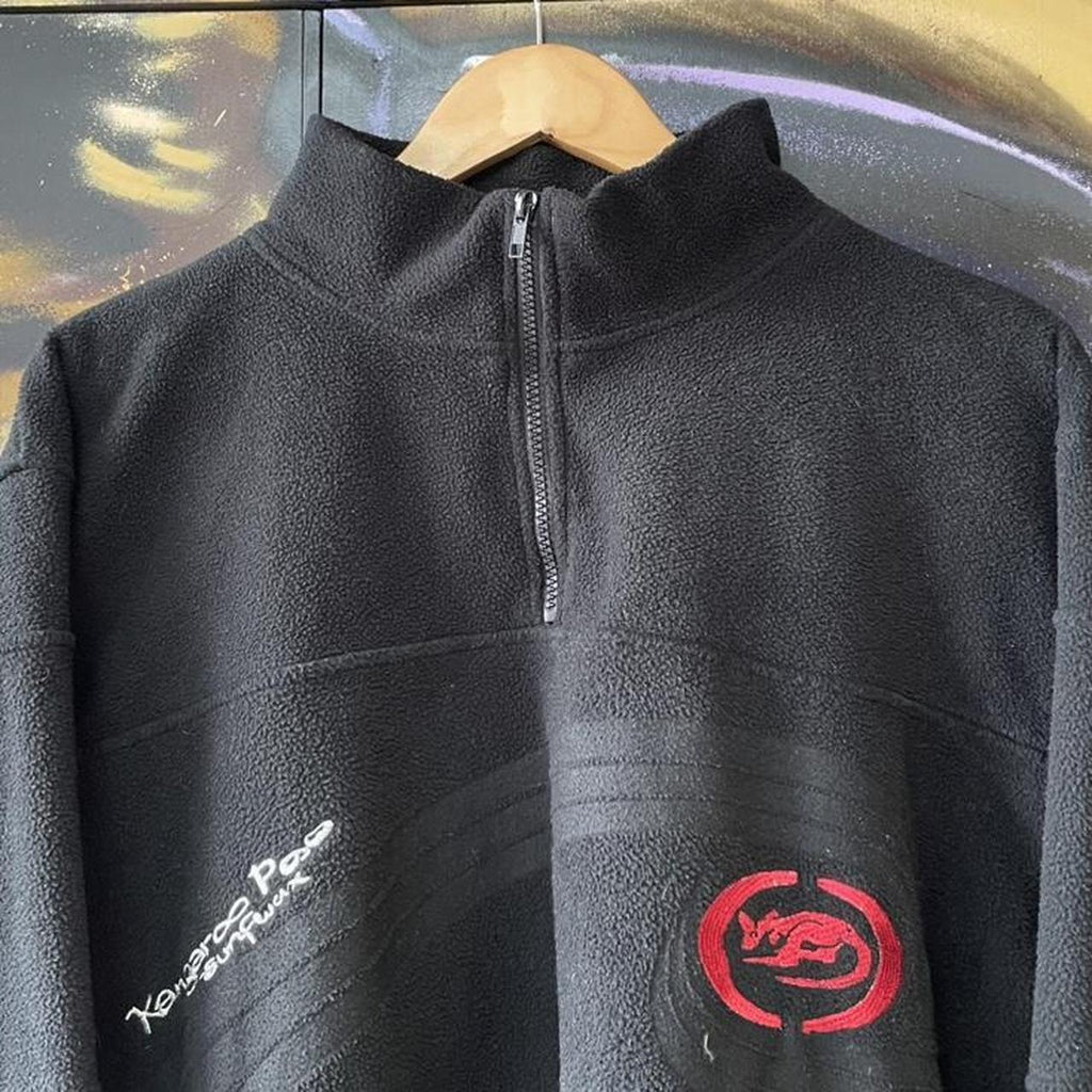 Y2K Kangaroo Poo Quarter Zip Fleece Sweatshirt