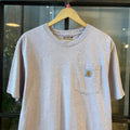 TEE489P - Vintage Retro Essential Pink Carhartt Pcoket Top Tee T-shirt with embroidered patch logo #skater #workwear  #carhartt #y2k #graphic