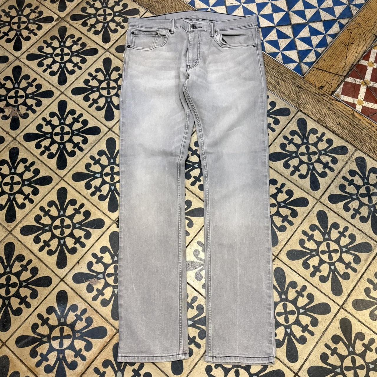 BR1209NO-F - Vintage retro essential  Levi’s Straight Leg Light Grey Wash Denim Jeans Trousers pants #denim #levis #jeans #skater