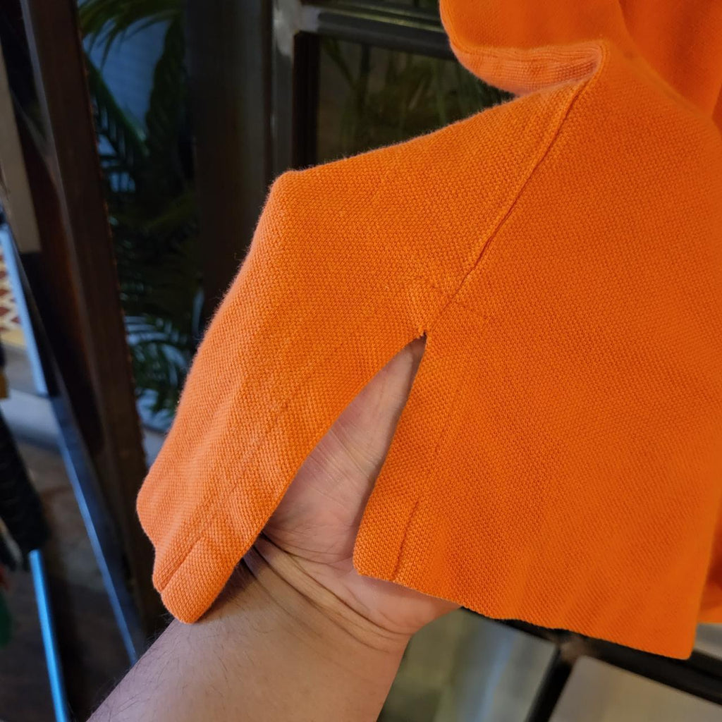POL174 - Vintage Ralph Lauren Orange Polo Shirt Short Sleeve collared button up top #Y2K #preppy #chiefkeef #golf #oldmoney