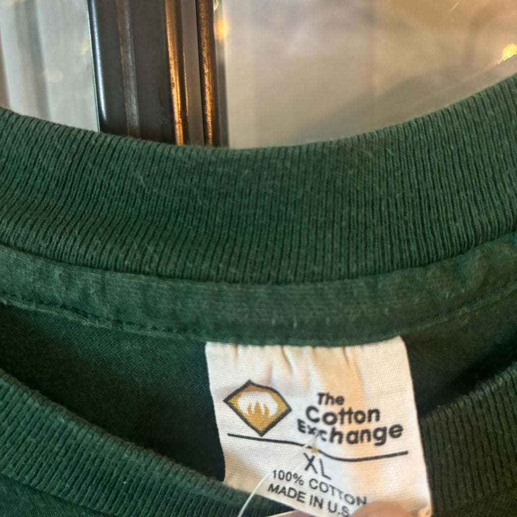 TEE429P - Vintage Retro Essential Dark Green Millikin University Graphic Print Single Stitch Top Tee T-shirt #90s #graphic #university #essential #millikin