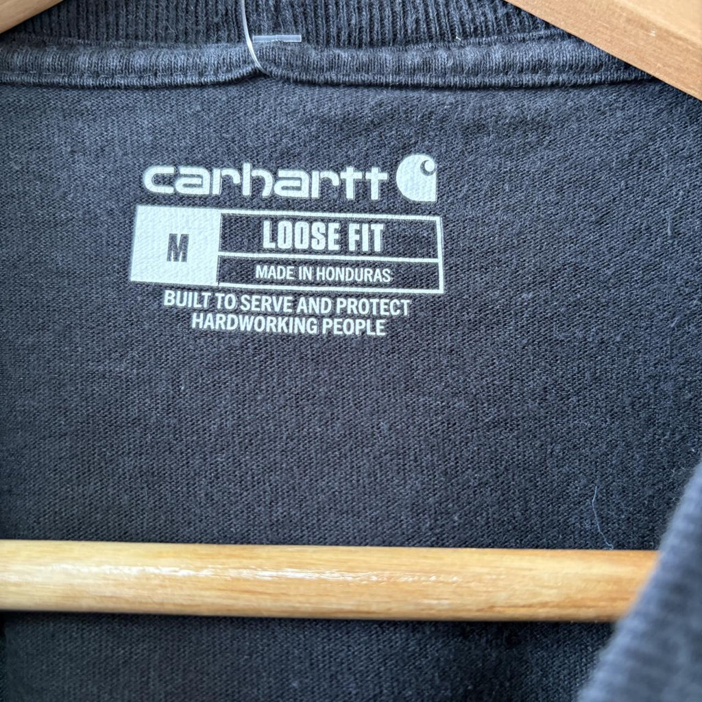 Vintage Carhartt  T shirt Mens Medium Black Loose Fit Heavyweight Workwear Durable Skate Tee Top 90s Y2K 00s