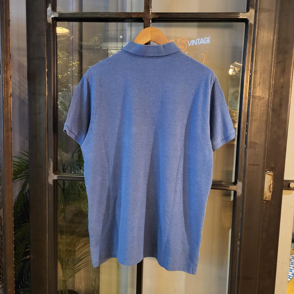 POL210 - Vintage Ralph Lauren Blue Polo Shirt Short Sleeve collared button up top #Y2K #preppy #chiefkeef #golf #oldmoney
