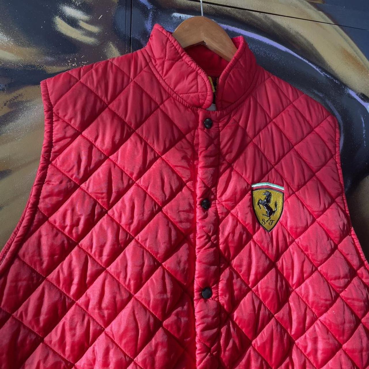 Y2K Ferrari Diamond Quilted Button Up Gilet Vest
