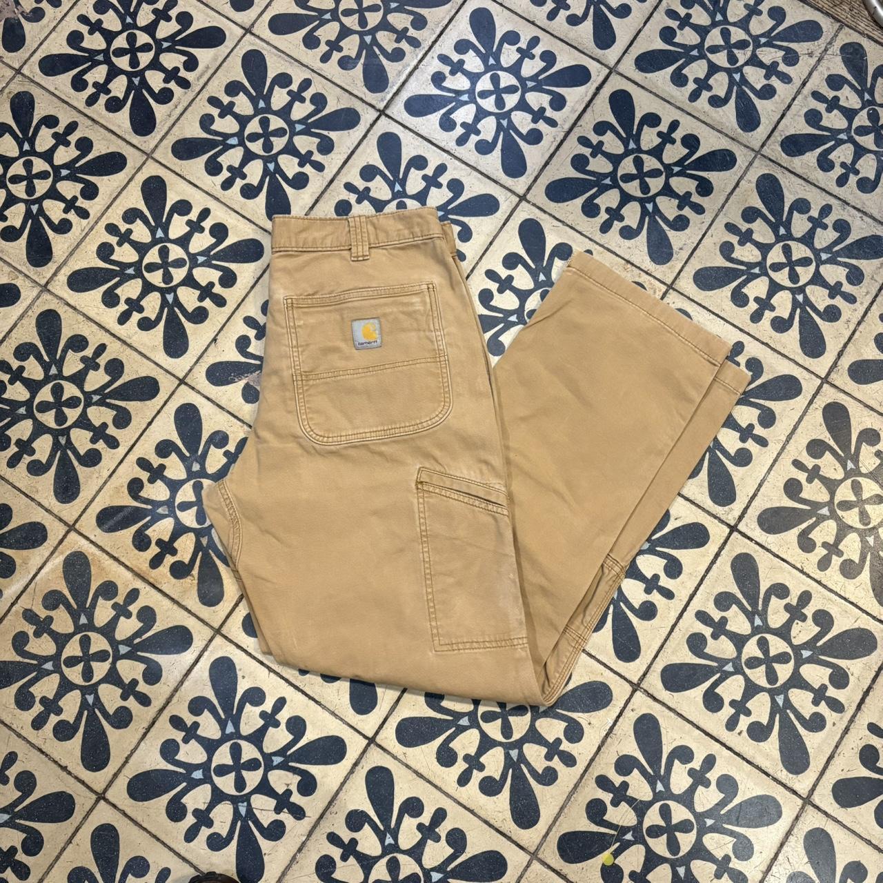 TRW402BR - Vintage retro essential  Tan Carhartt Relaxed Double KneesTrousers pants casual workwear #skater #workwear #carpenter #carhartt #doubleknees
