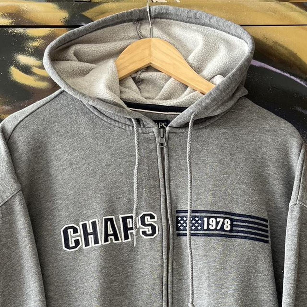 Chaps Full Zip Embroidered Logo Spellout Hoodie