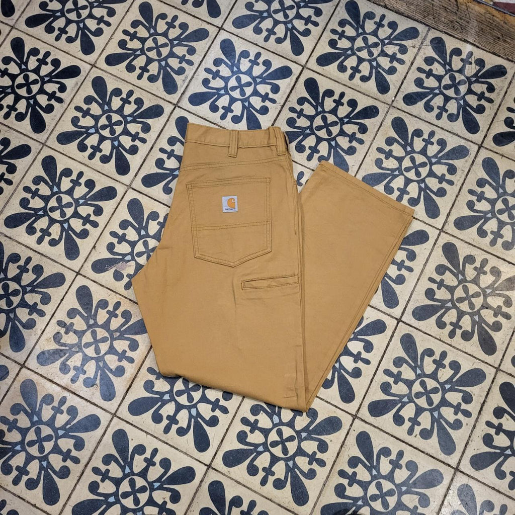 TRW108BR - Vintage retro essential Carhartt Tan Straight Leg Trousers pants casual workwear #skater #utility #workwear #carpenter #carhartt