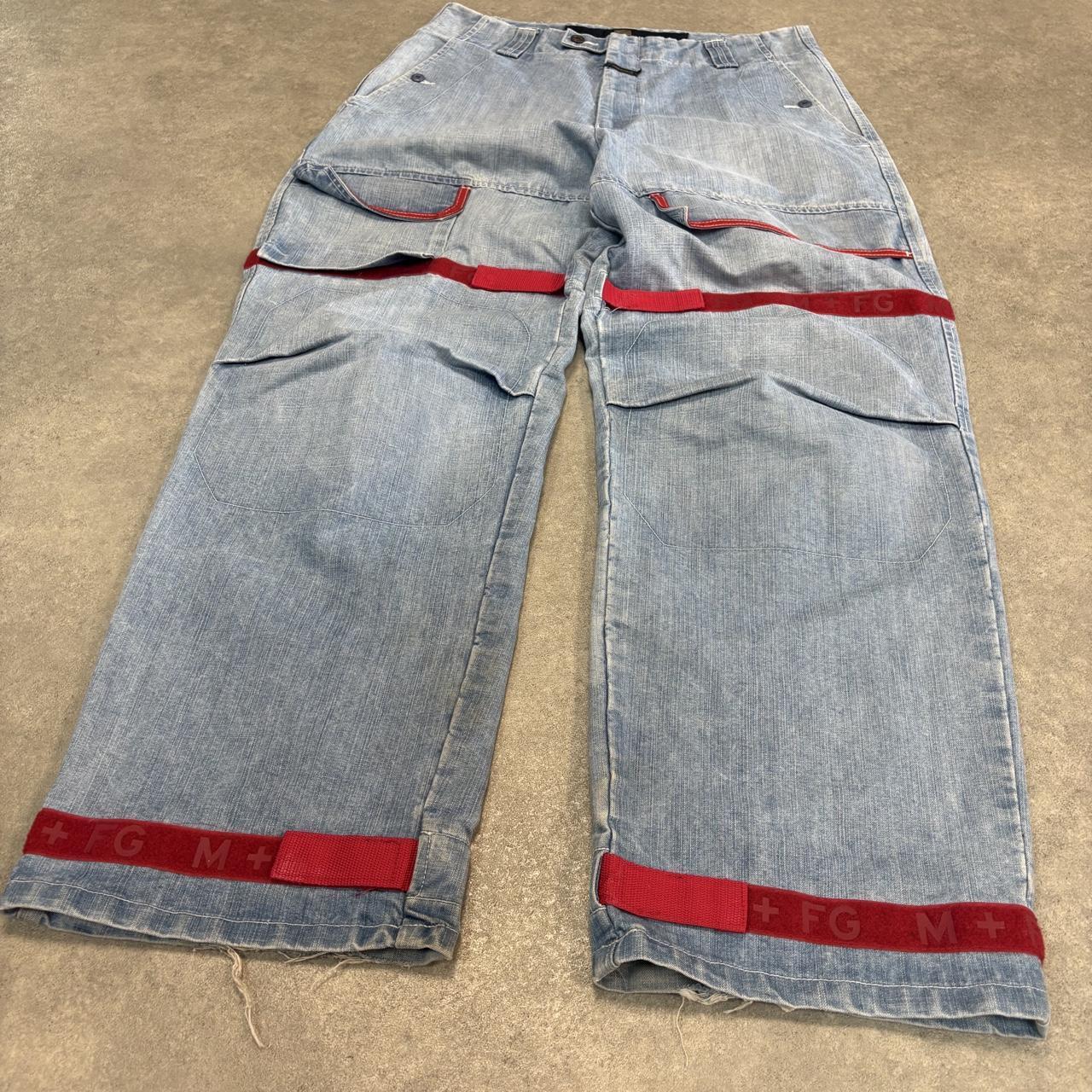 Vintage Marithe Francois Girbaud M+FG Jeans Mens 35x33 Light Blue Denim Wash Loose Baggy Hiphop Skater 90s Y2K