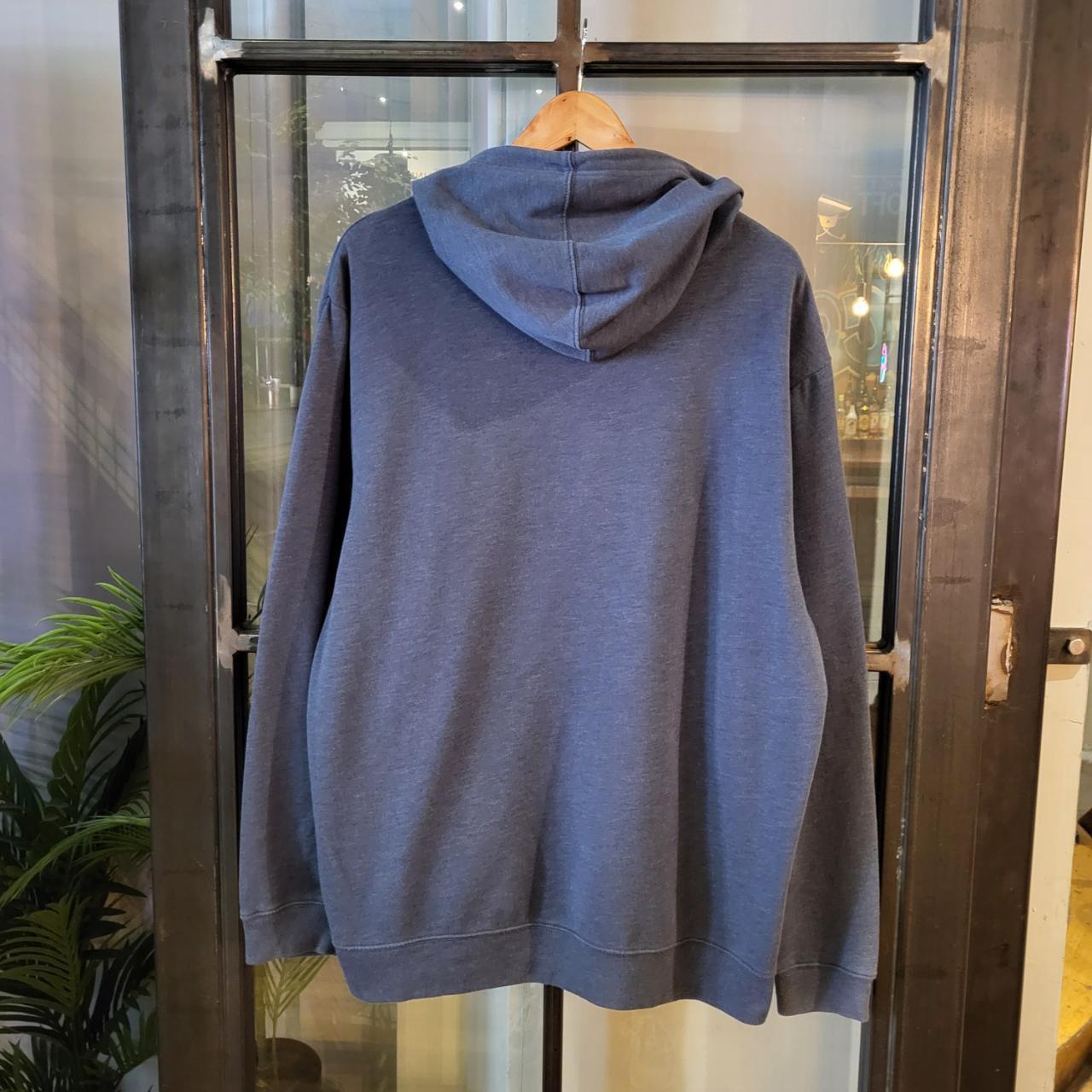 SWT287 - Vintage Retro Essential adult GAP Blue Navy Grey Hoodie sweatshirt jumper crewneck with embroided centre  logo #gap #90s #casual #essential