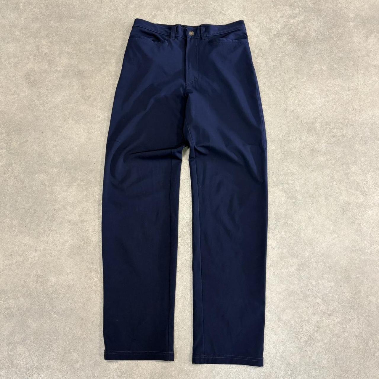 CP1504Q-U - Vintage retro Versace Straight Leg Navy Trousers pants casual workwear #versace #designer #avantgarde #trousers #straightleg
