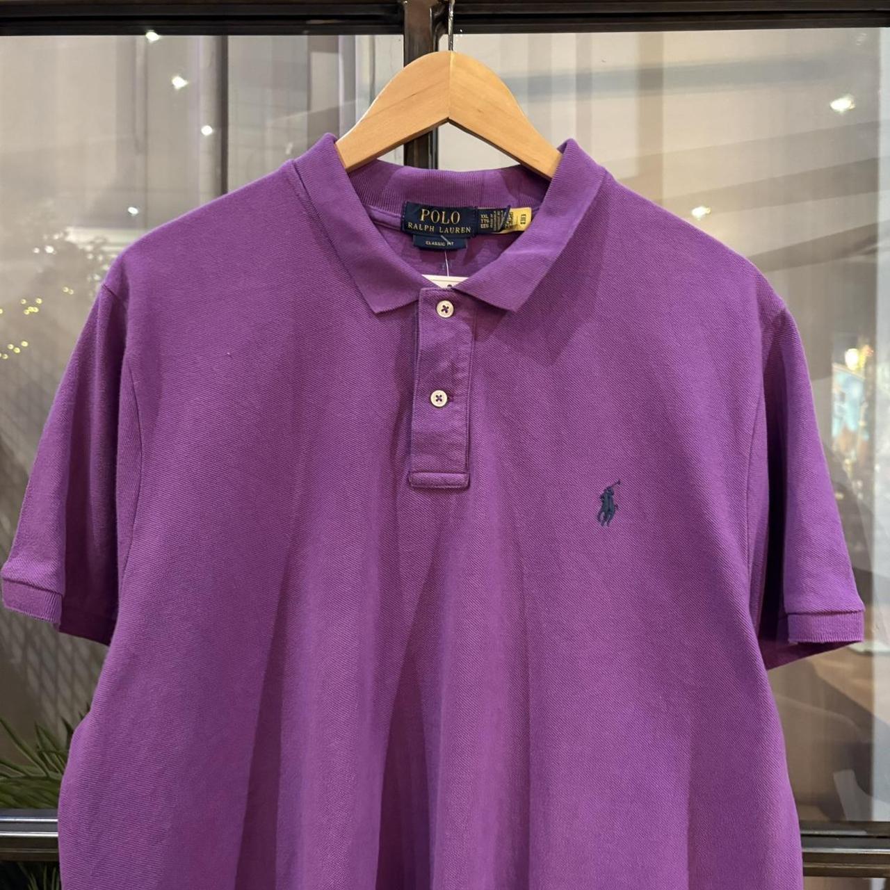 Vintage Polo Ralph Lauren Polo Shirt purple Short Sleeve Collared Custom Fit with small embroidered essential pony horse chief keef preppy 90s Y2K 2000 00s #preppy #y2k #ralphlauren  #polo #poloshirt