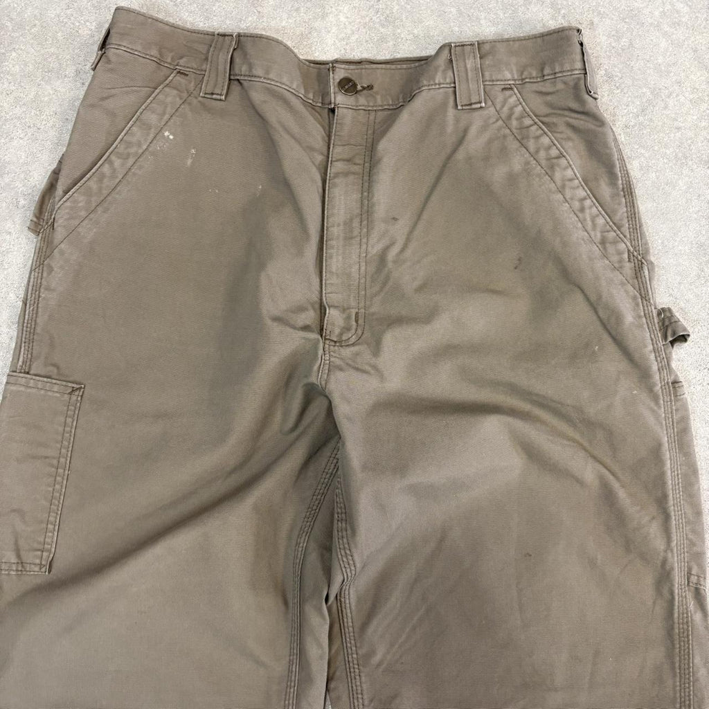 Vintage Carhartt Jeans Mens 35x32 Brown Carpenter Pants Trousers Straight Leg Skate Workwear Y2K 90s