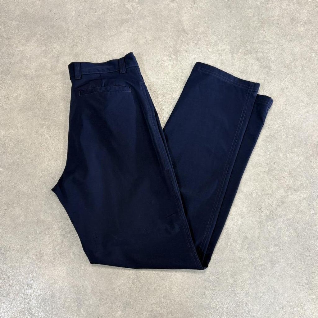 CP1504Q-U - Vintage retro Versace Straight Leg Navy Trousers pants casual workwear #versace #designer #avantgarde #trousers #straightleg