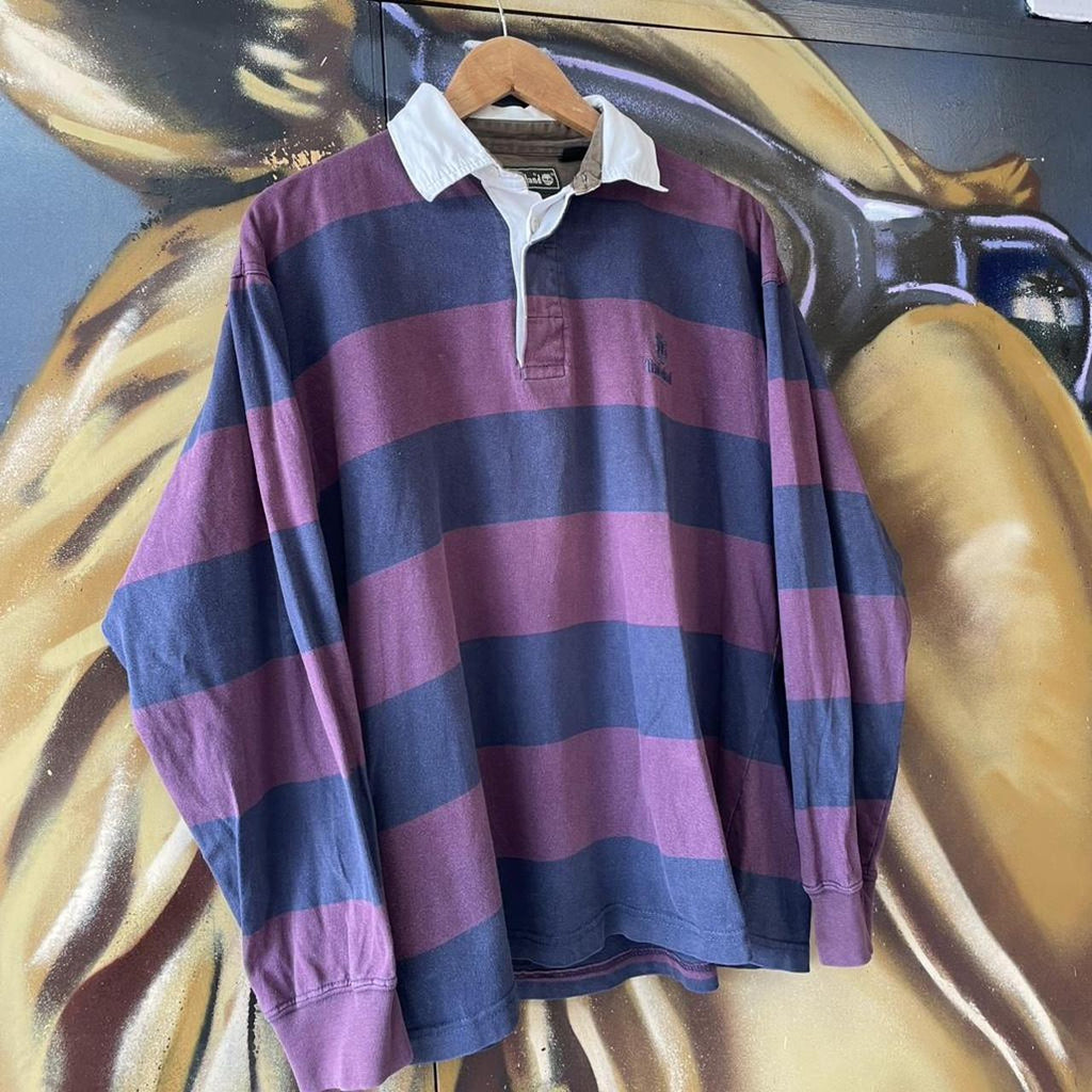 Vintage Timberland Striped Long Sleeve Rugby Jersey