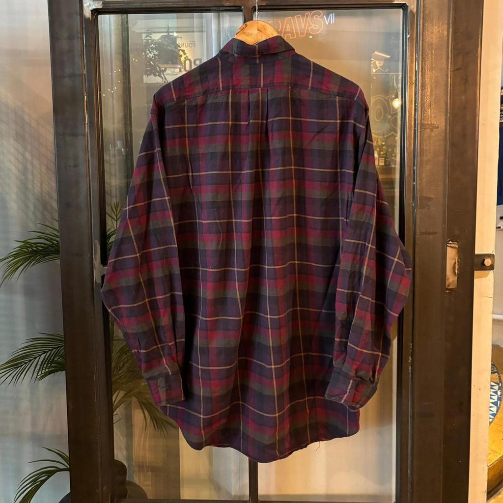 RLS236F - Vintage Ralph Lauren Plum Check Longsleeve collared button up polo shirt top #Y2K #preppy #chiefkeef #smartcasual #oldmoney