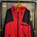 WDB040 - Vintage Retro Essential Marlboro Adventure Team Red Black Lightweight Windbreaker full zip up Jacket with patch logo on sleeve #windbreaker #lightweight #festival #marlboro #cigarette