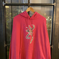 RTT274BR - Vintage Retro Essential Pink Browning Sweatshirt Hoodie with big spellout print logo #90s #sportswear #essential #browning #y2k