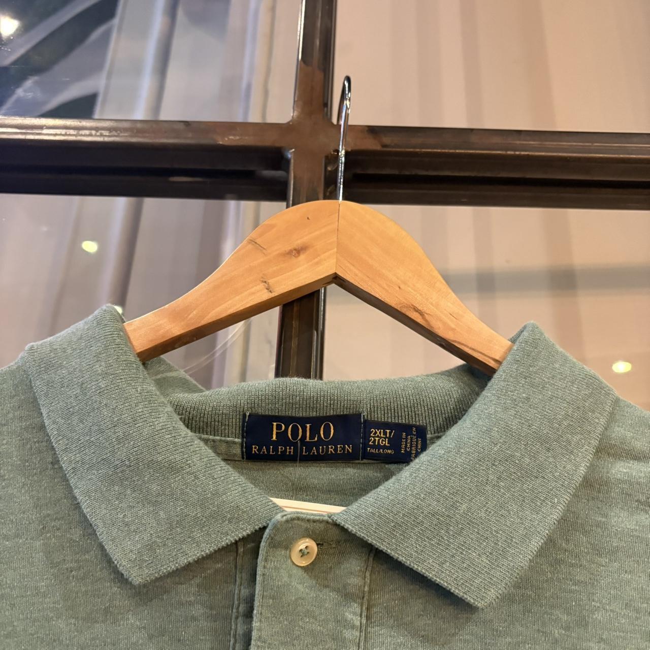 BR1912ADD-F - Vintage Retro Ralph Lauren Plain Green Polo Shirt Short Sleeve collared button up top  #Y2K #preppy #chiefkeef #oldmoney #ralphlauren