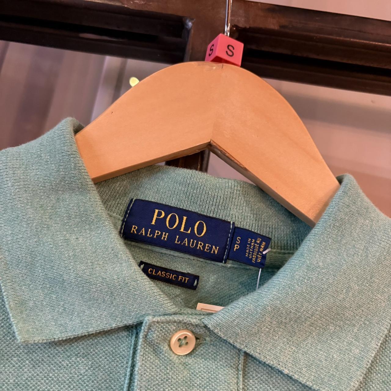 POL435F - Vintage Retro Plain Ralph Lauren Turquoise Polo Shirt Short Sleeve collared button up top  #Y2K #preppy #chiefkeef #oldmoney #ralphlauren