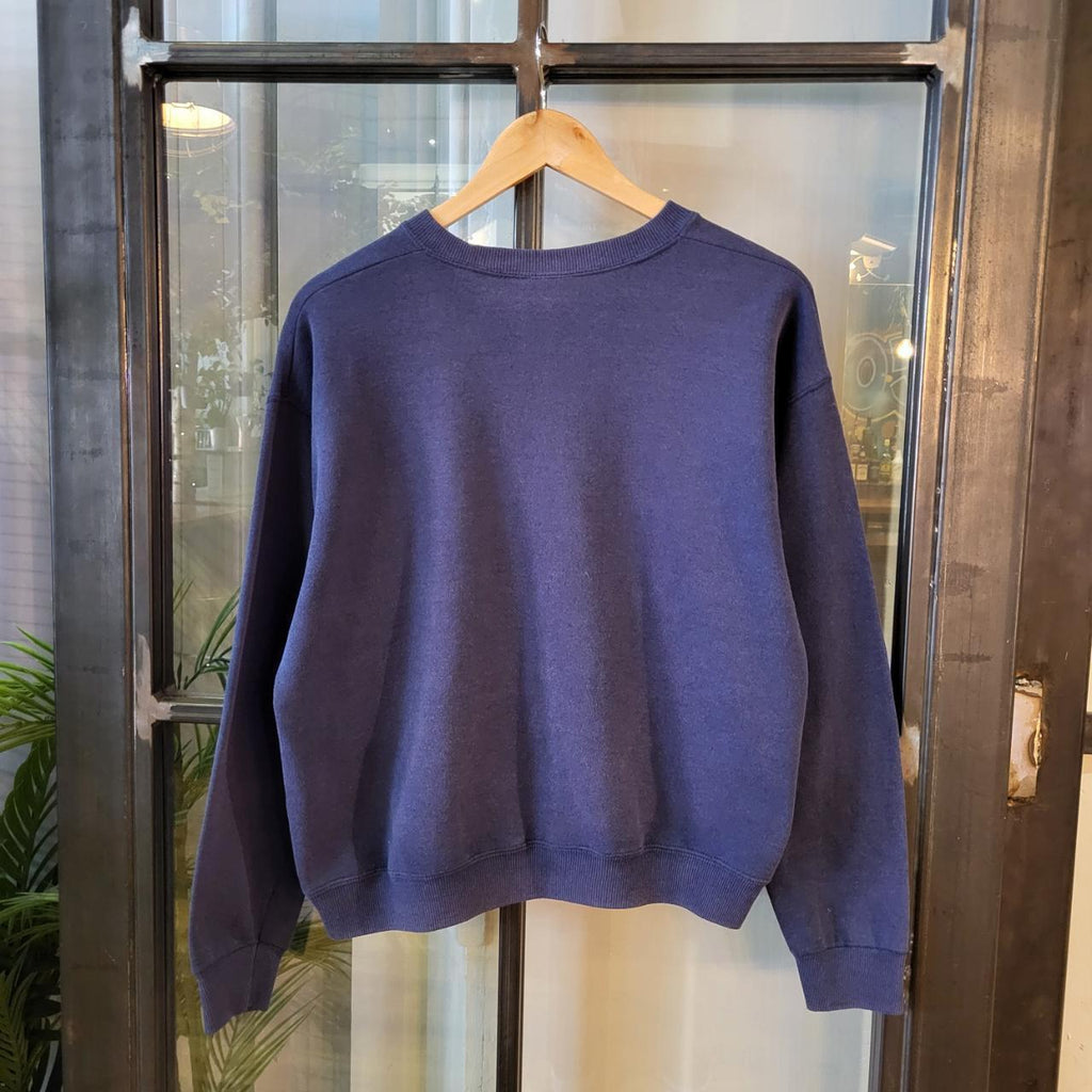 SWT280 - Vintage Retro Essential Champion Navy sweatshirt jumper crewneck with graphic print spellout chest logo #essential #champion #Casual