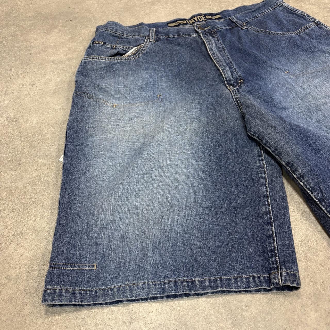 Vintage Enyce Jorts Mens 38” Blue Denim Jean Shorts Baggy Wide Leg Skate Surf Hip Hop 00s Y2K