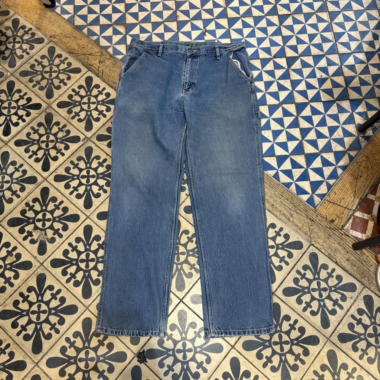 TRW410F-P - Vintage retro essential John Deere Blue Wash Denim Carpenter Jeans Trousers pants #denim #fit #johndeere #carpenter