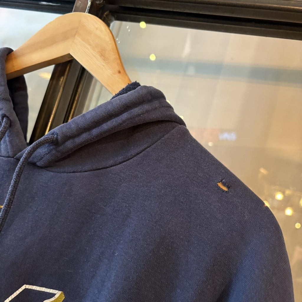 SWT711F - SWT616F - Vintage Retro Essential Navy Nike MLB Milwaukee Brewers Sweatshirt Hoodie with print logo and on Nike Team Tag #baseball #sportswear #essential #nike #y2k