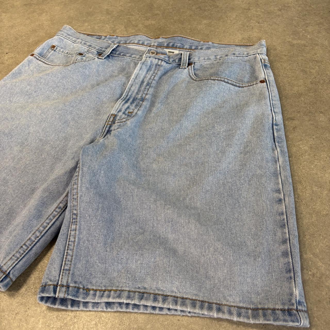 Vintage Levi’s 550 Jorts Mens 38”Light Blue Wash Denim Jean Shorts Baggy Wide Leg Skate Surf Hip Hop 00s Y2K