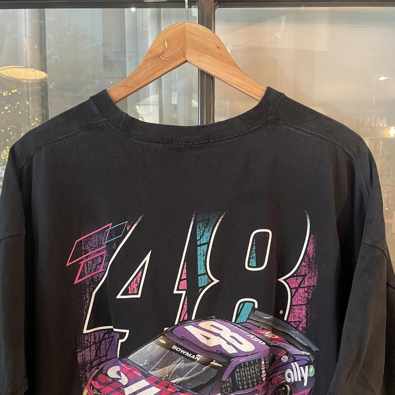 TEE00AF - Vintage Retro Essential Black Nascar Alex Bowman 48 Chevrolet Graphic Print Top Tee T-shirt #90s #graphic #racing #racer #nascar
