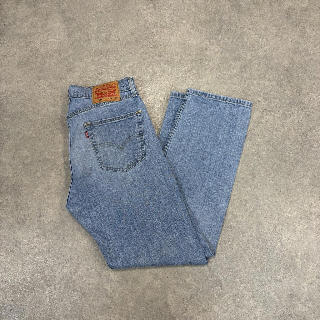 Vintage Levi's 505 Jeans Mens 34x30 Denim Wash Straight Leg Trousers Cowboy Western USA 90s Y2K
