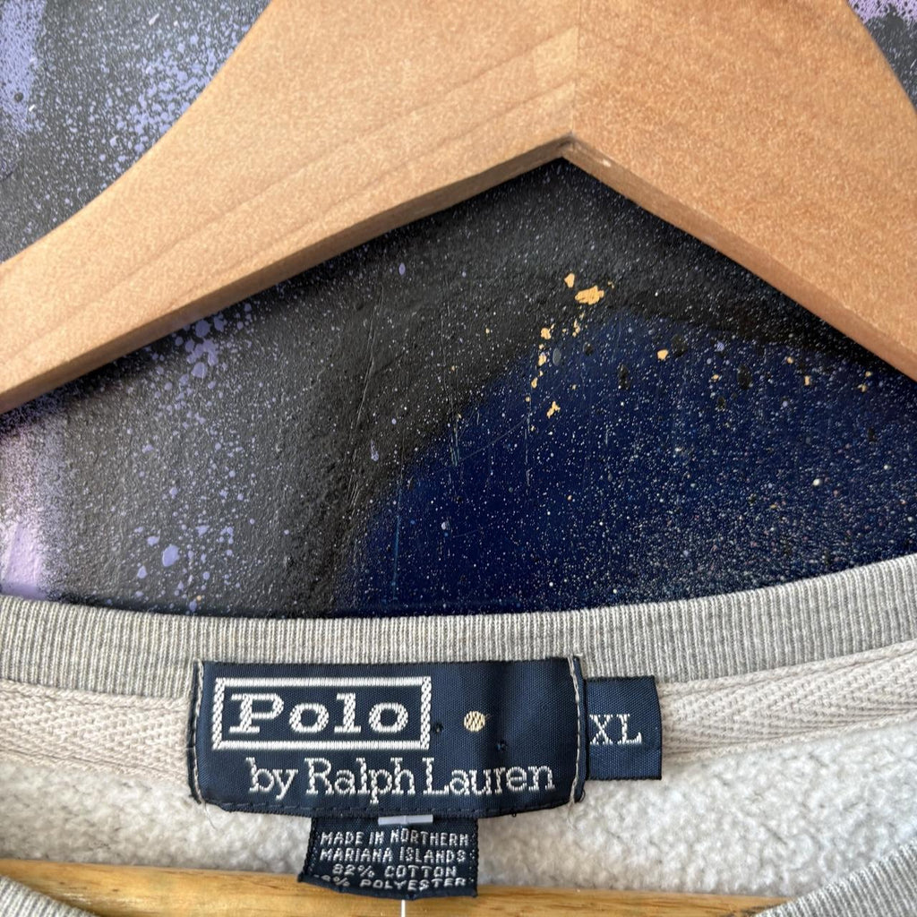 Vintage Polo Ralph Lauren Sweatshirt Mens XL Grey Old Money Preppy Basic Pullover Jumper Top 90s Y2K 00s