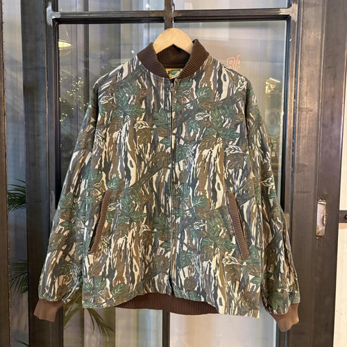 1224A86BR - Vintage Retro Essential Realtree Camouflage Khaki Green Brown Field Hunting graphic print Full Zip Bomber Jacket #realtree #hunting #camo #utility
