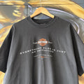 Vintage Harley Davidson T Shirt Mens XL Black Red Oak Iowa Biker Grunge Graphic Print Top Tee T-shirt 90s Y2K 00s