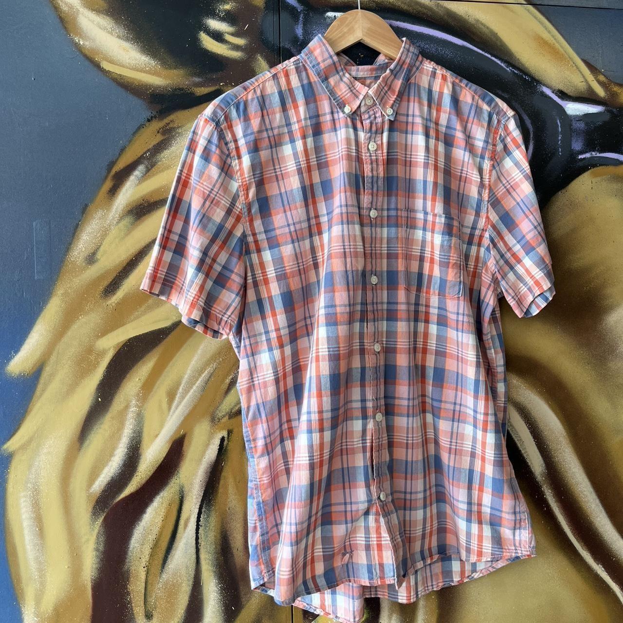 Checkered Short Sleeve Button Up Shirt