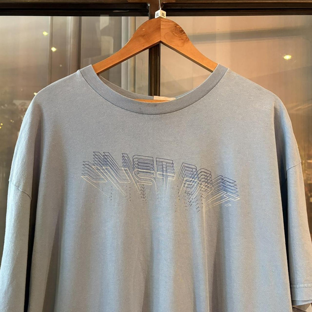 BR2804ED-F - Vintage Retro Essential Baby Blue Nike ‘ Just Do It ‘ Blurred Line Graphic Print Effect Top Tee T-shirt #90s #graphic #nike #essential #justdoit