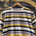Guess Originals T shirt Mens Medium Multi-Colour Ashton Horizontal Striped Embroidered Logo Los Angeles Tee Top 90s Y2K 00s