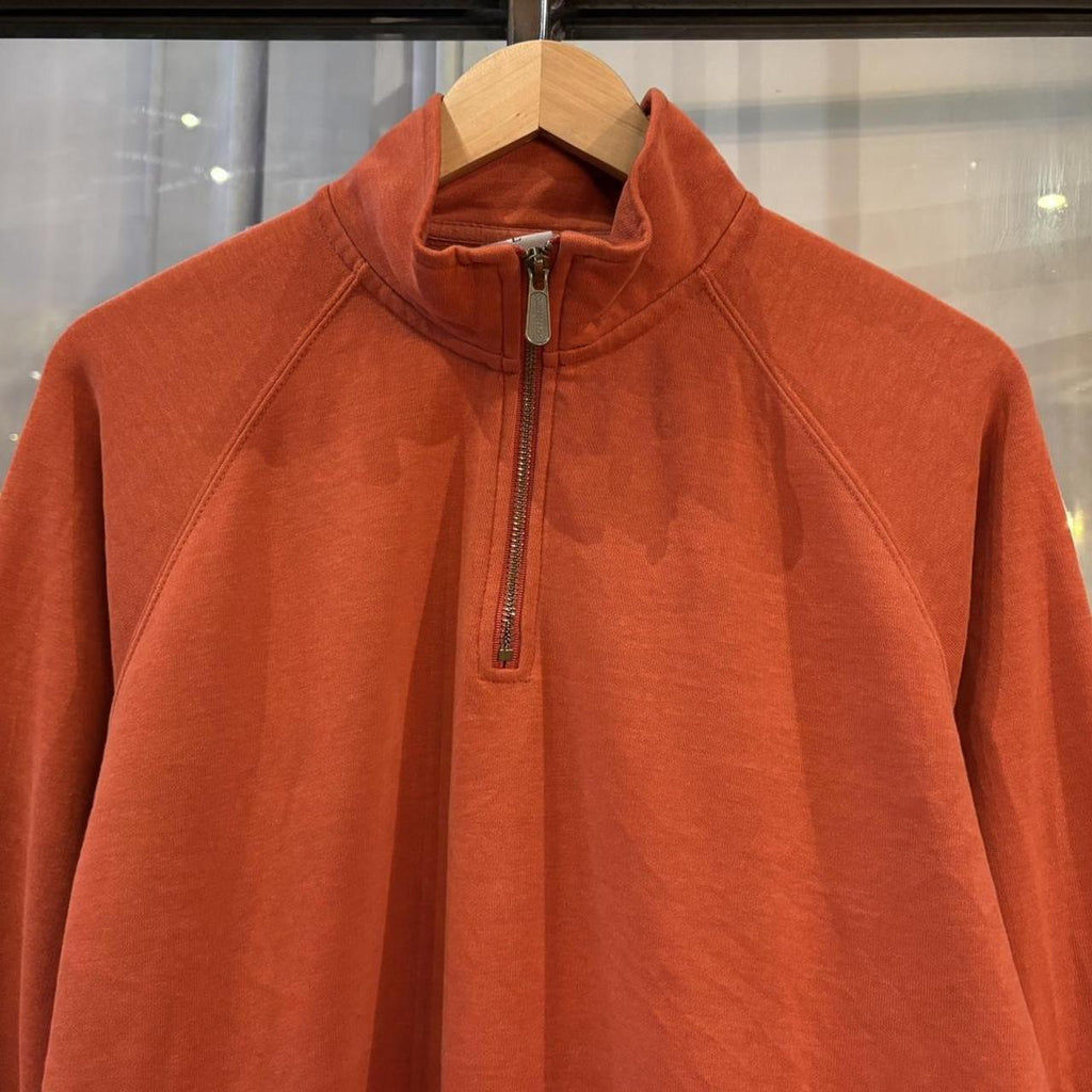 MA2207EI-F - Vintage Retro Essential Orange Carhartt 1/4 Zip Jumper Sweatshirt with embroidered patch pocket logo #90s #workwear #carhartt #skater #y2k