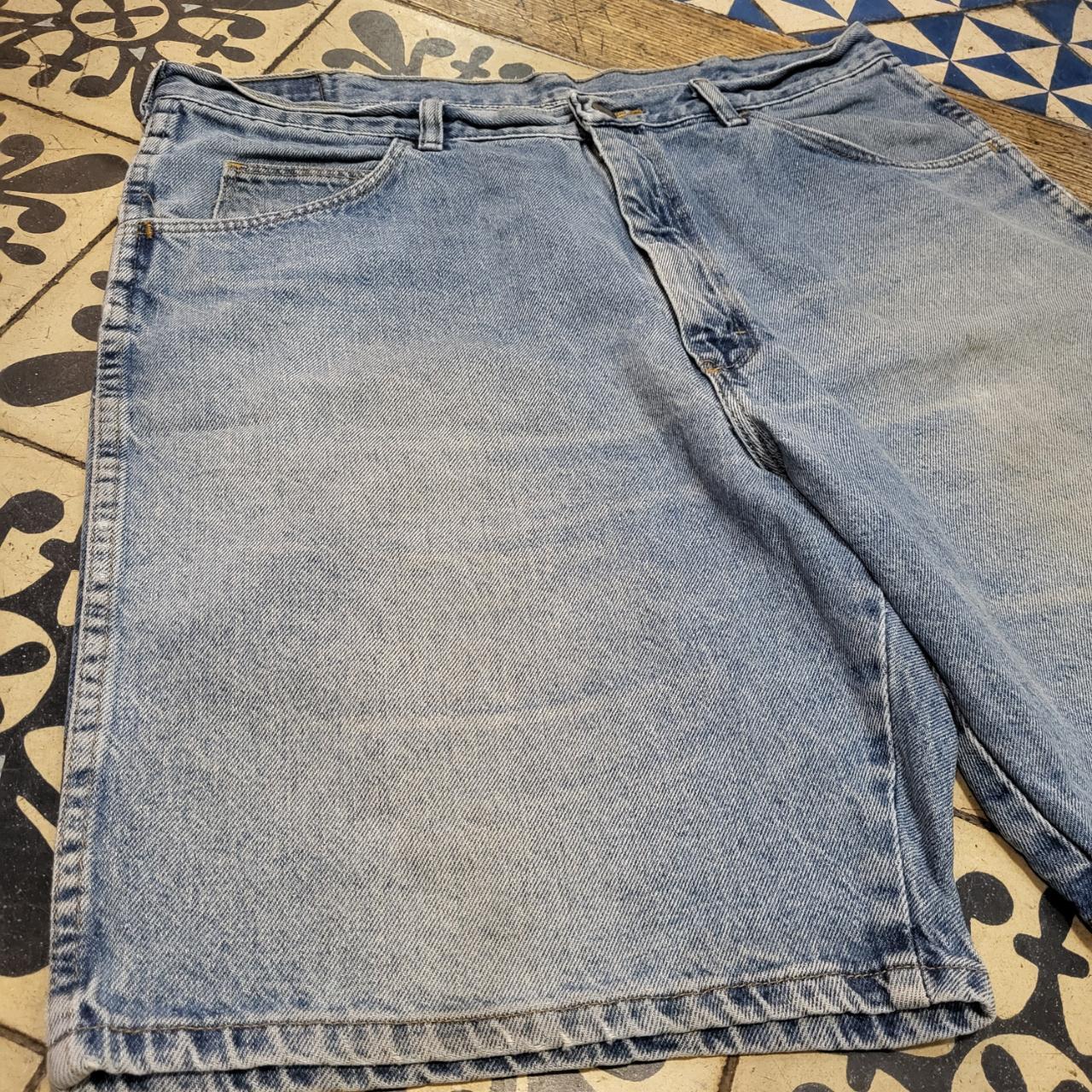 JRT300 - Vintage Retro Wrangler Blue wash Denim Shorts Jorts with detailed embroidered Logo carpenter workwear #skater #y2k #jorts #wrangler #hiphpp