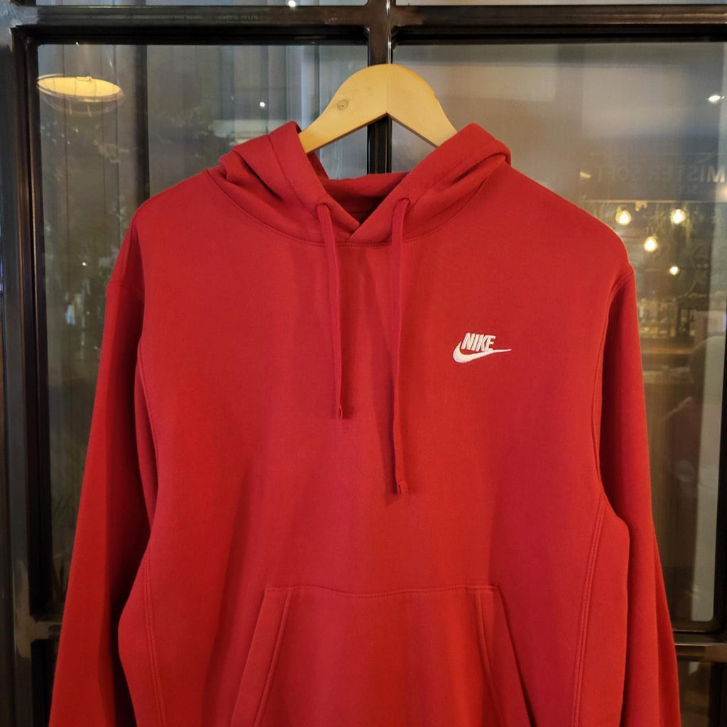 SWT292 - Vintage Retro Essential Nike Red Hoodie sweatshirt jumper crewneck with embroidered swoosh logo #essential #y2k #nike #casual