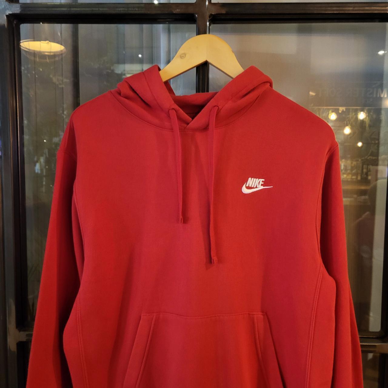 SWT292 - Vintage Retro Essential Nike Red Hoodie sweatshirt jumper crewneck with embroidered swoosh logo #essential #y2k #nike #casual
