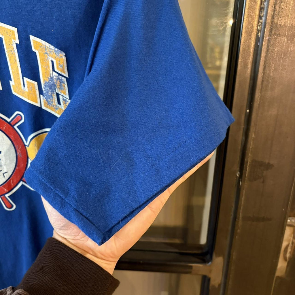 0425A61F - Vintage Retro Essential Blue Seattle Pilots MLB Baseball 90s Logo 7 Tag Single Stitch Top Tee T-shirt #90s #graphic #mlb #baseball #seattle