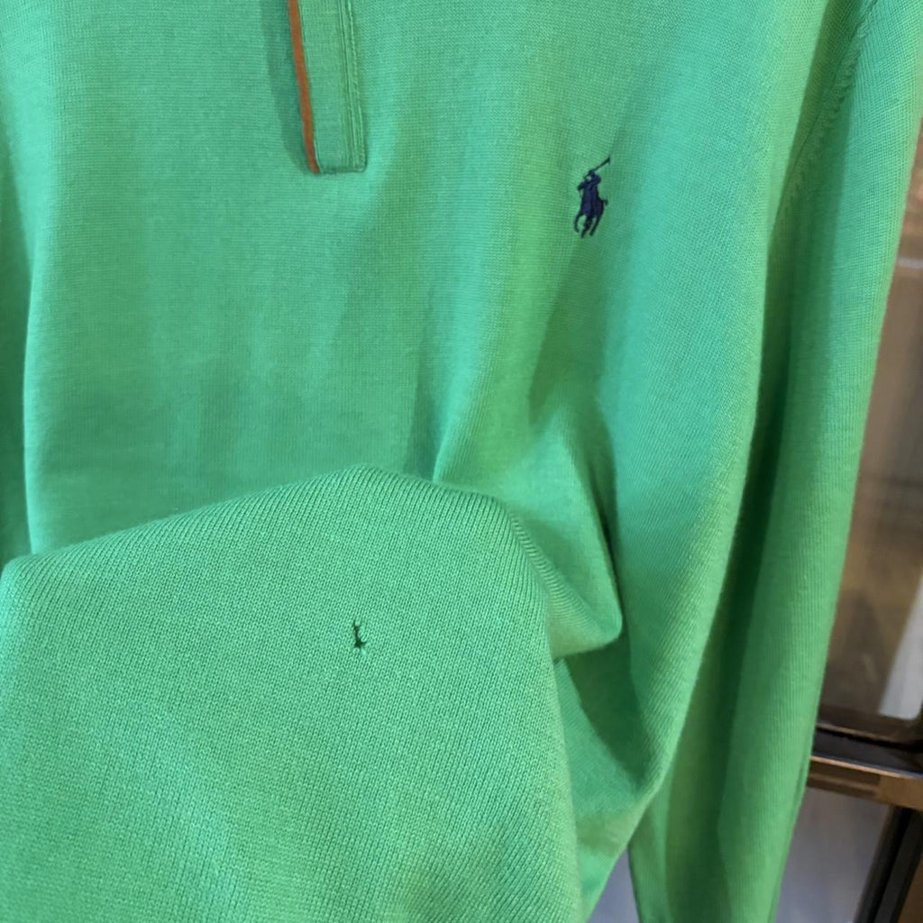 SWT652F - Vintage Ralph Lauren Green quarter 1/4 zip up sweatshirt jumper fleece #Y2K #preppy #chiefkeef #smartcasual #oldmoney