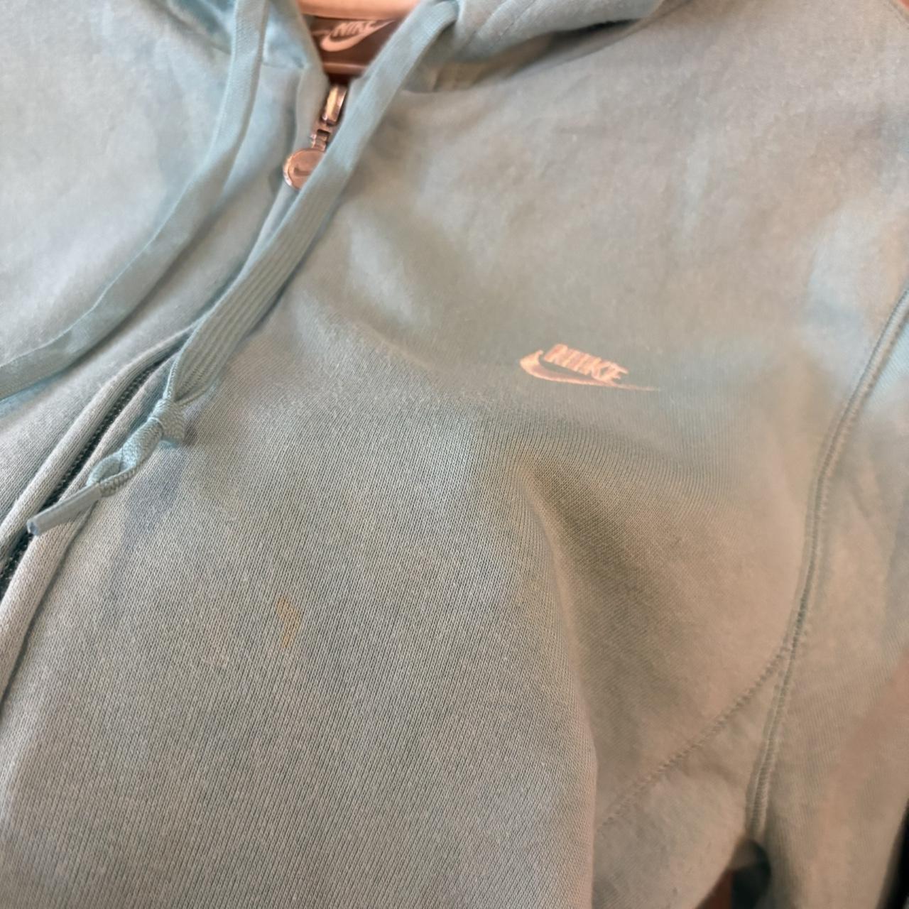 SWT606F - Vintage Retro Essential Turquiose Nike Full Zip Sweatshirt Hoodie with big spellout embroidered swoosh logo #90s #sportswear #essential #nike #y2k