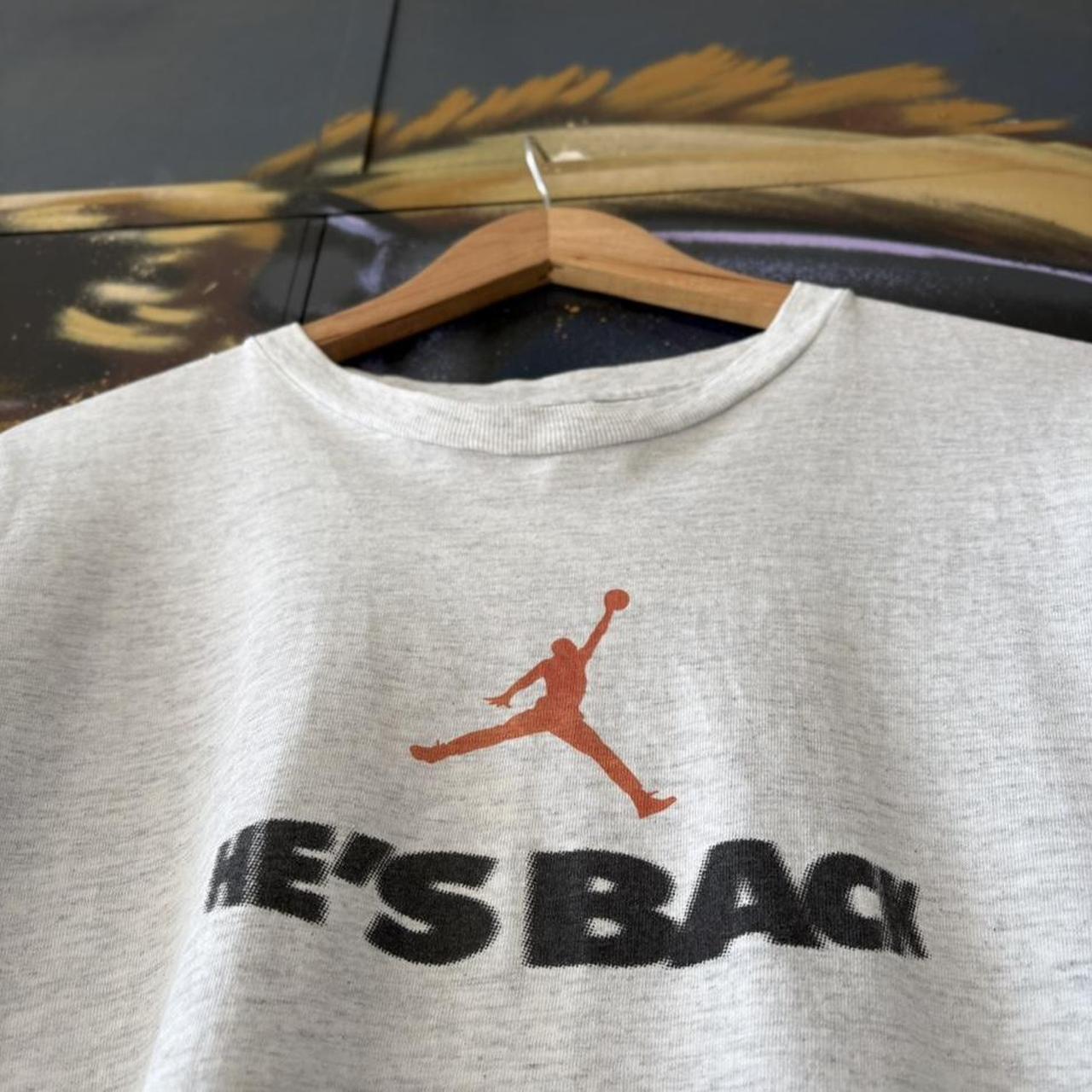 Vintage Nike Jordan T Shirt Tee Mens Small Grey Single Stitch Jumpman Graphic Print Logo NBA 90s Y2K