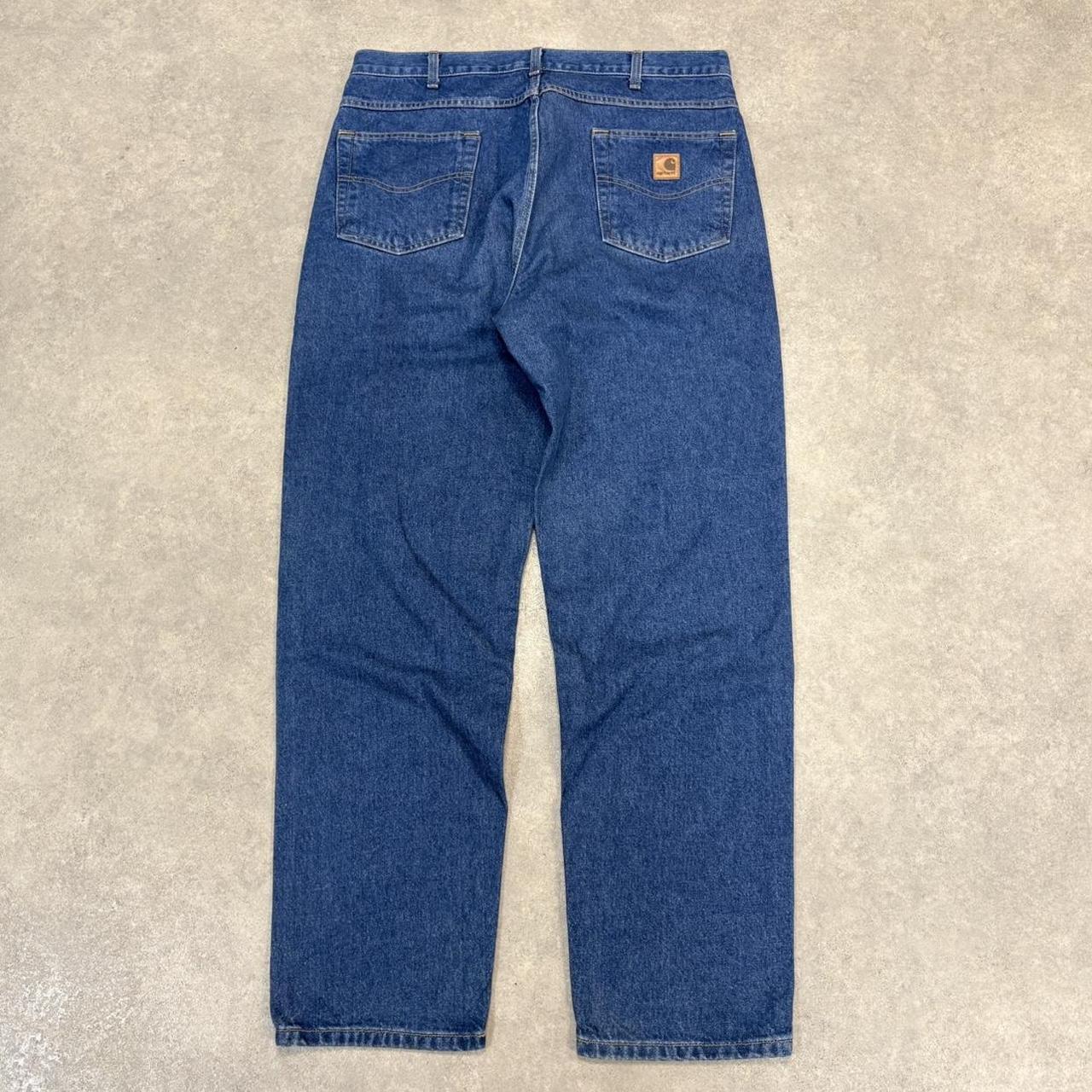 BR1912UK-U - Vintage retro essential Carhartt Straight Leg Relaxed Blue Wash Denim Jeans Trousers pants #denim #skater #jeans #carhartt #straightleg