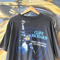 MES2710Q-U - Vintage Retro Essential Cliff Richards From a Distance 1990-91 Music Concert Tour Birmingham, Aberdeen, London Black Single Stitch Graphic Print Top Tee T-shirt #90s #concert #cliffrichards #london #tour