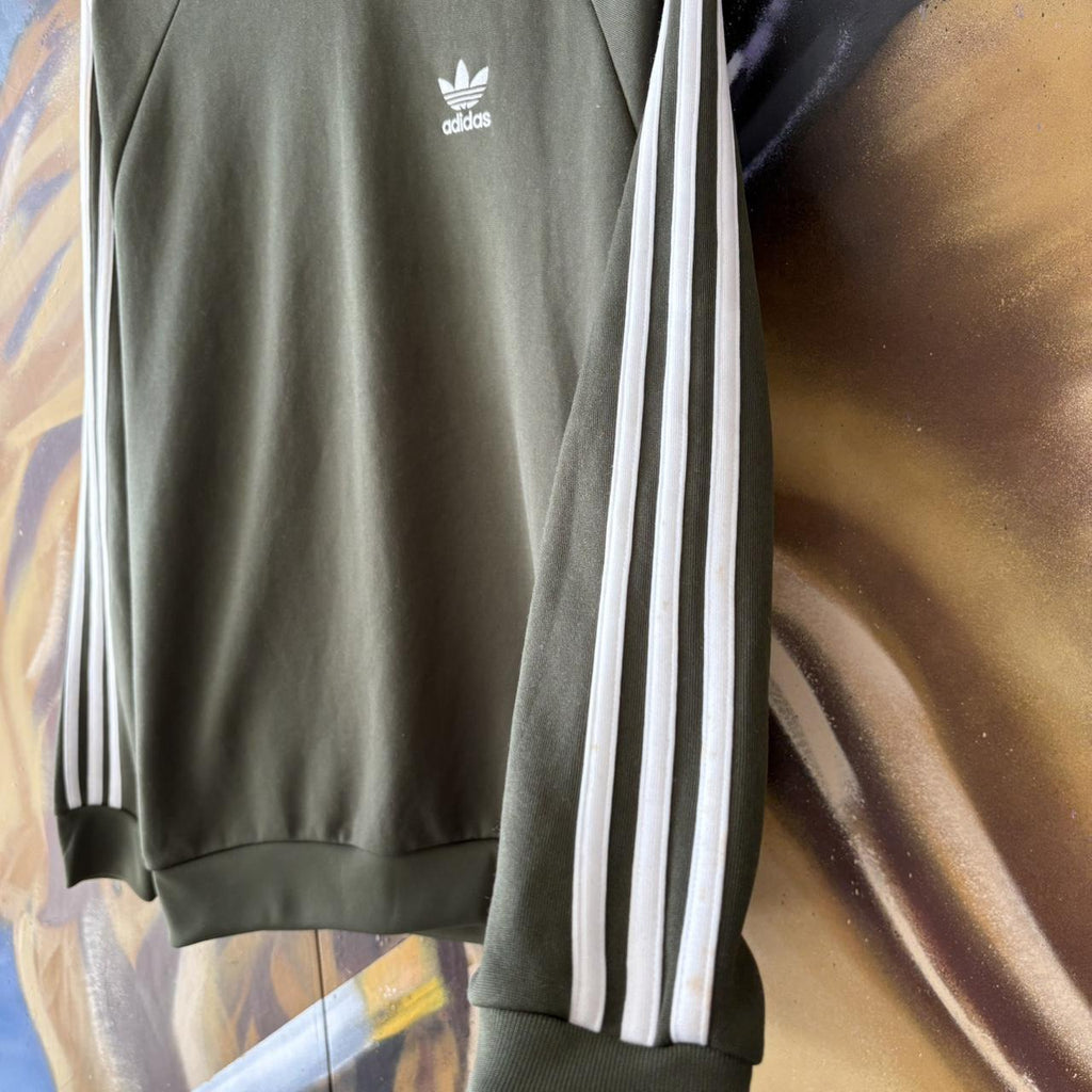 Adidas Originals Sweatshirt Mens Medium Essential 3 Stripes Panel Jumper Top 90s Y2K 00s