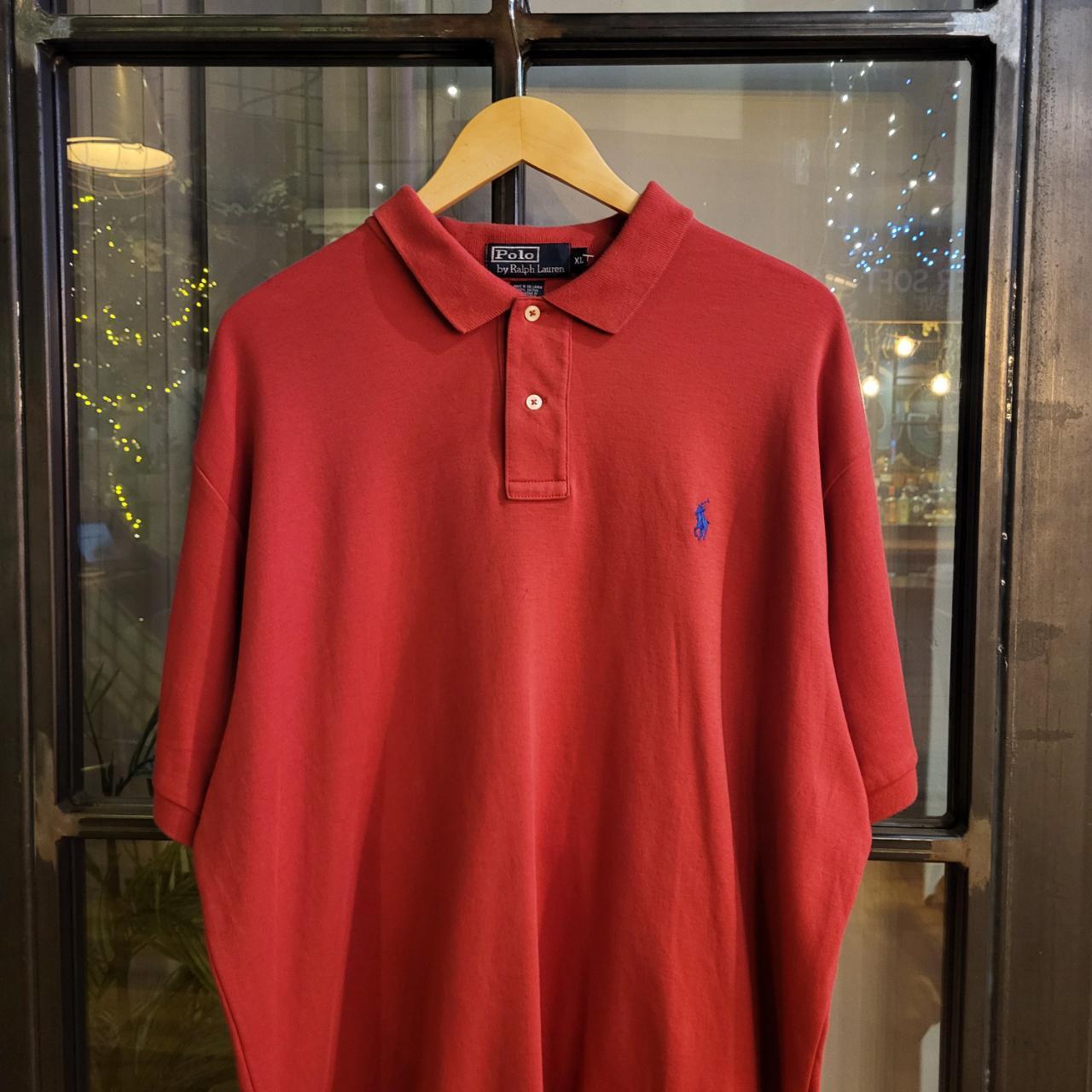 POL268 - Vintage Ralph Lauren Red Polo Shirt Short Sleeve collared button up top #Y2K #preppy #chiefkeef #golf #oldmoney