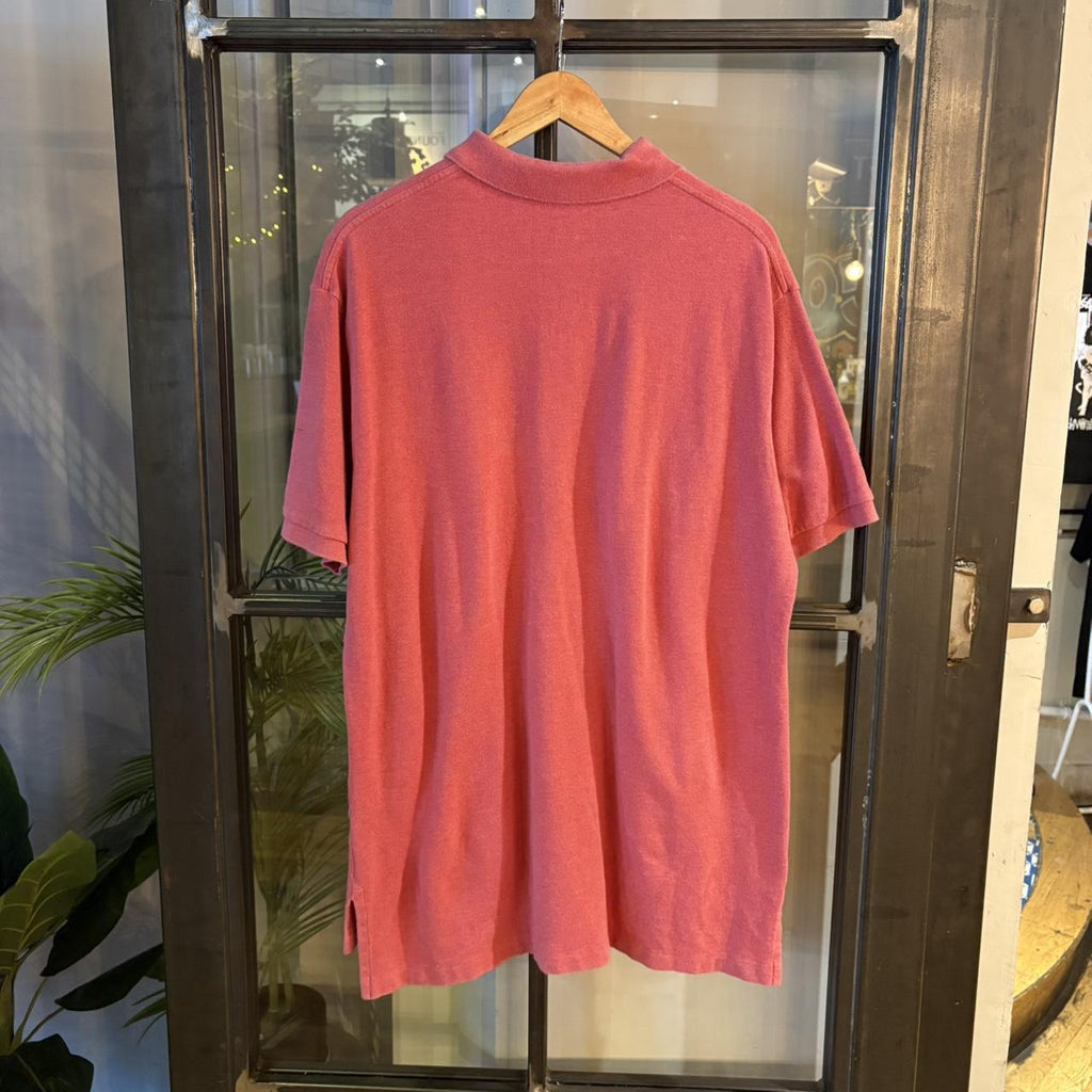 POL343-P - Vintage Retro Ralph Lauren Plain Pink Polo Shirt Short Sleeve collared button up top  #Y2K #preppy #chiefkeef #oldmoney #ralphlauren